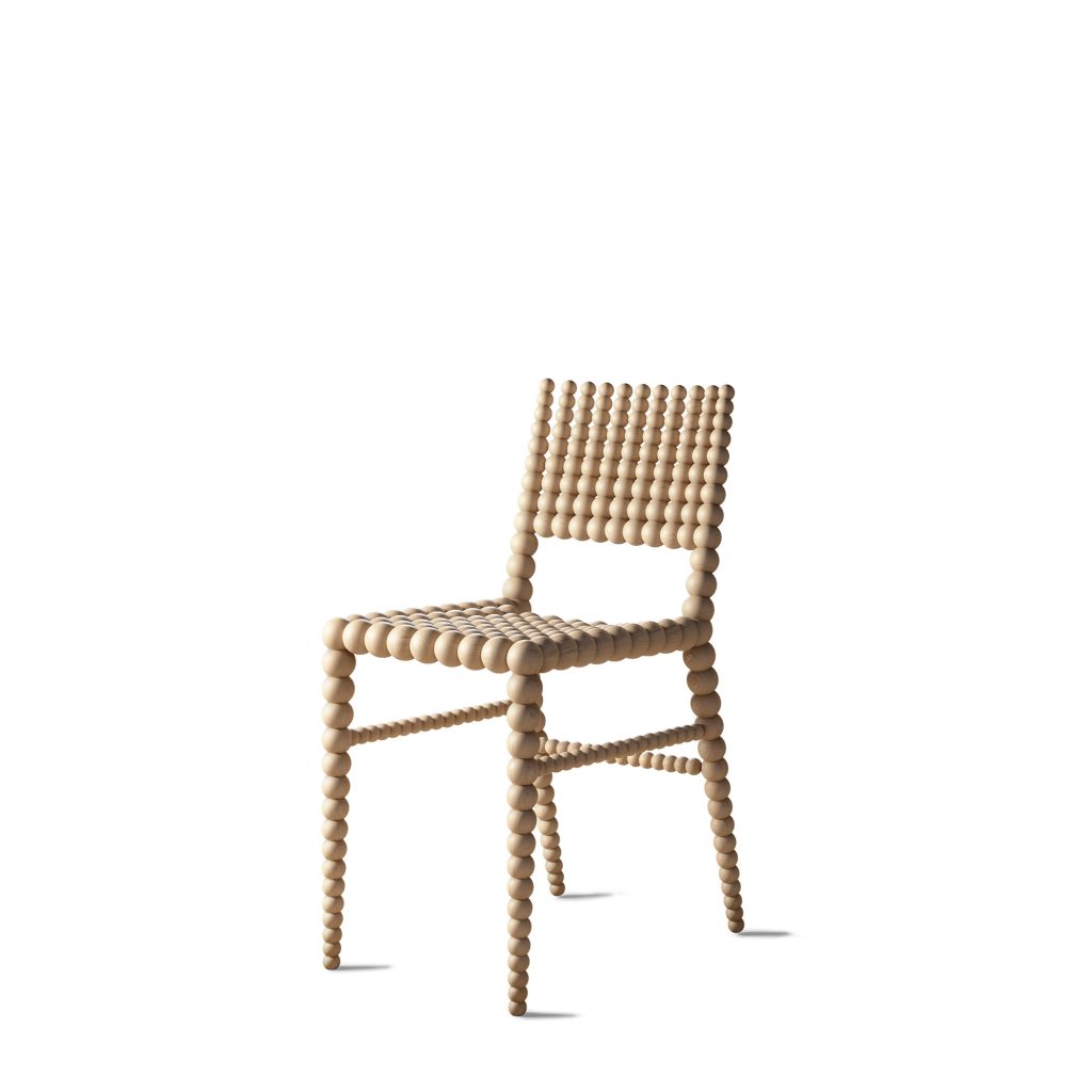 3D Rendering, 3D visualisatie, 3D impressie van moderne houten stoel, dutch design