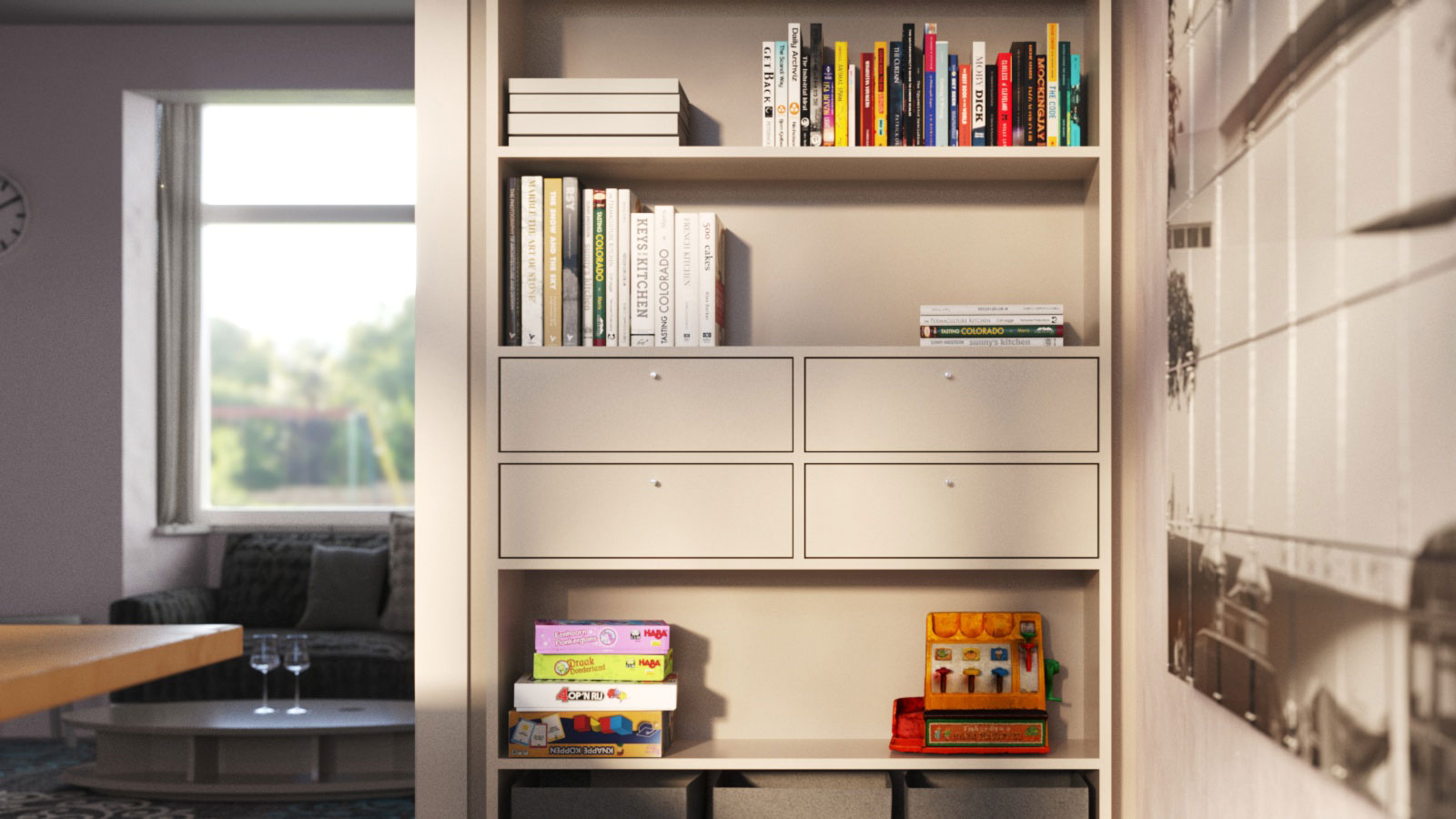 3d visualisatie meubel, kasten, maatwerk, 3D interieur, modern, scandinavisch