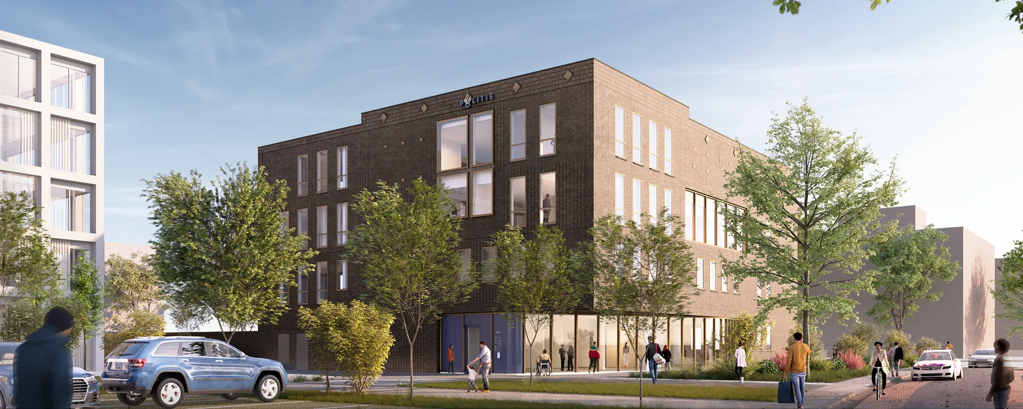 3d visualisatie van de nieuwbouw politiebureau Helmond